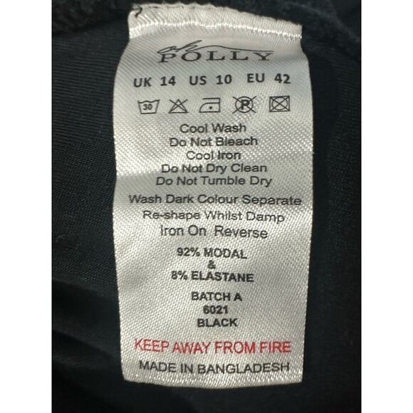 OH POLLY Solange Off The Shoulder High-Slit Maxi Dress Black Side Ruching Sz 10 - Picture 5 of 5